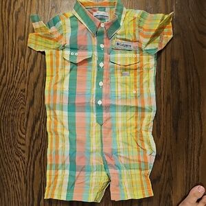 Columbia Plaid Baby Romper
